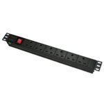 6 Way Black Cabinet Power Distribution Unit