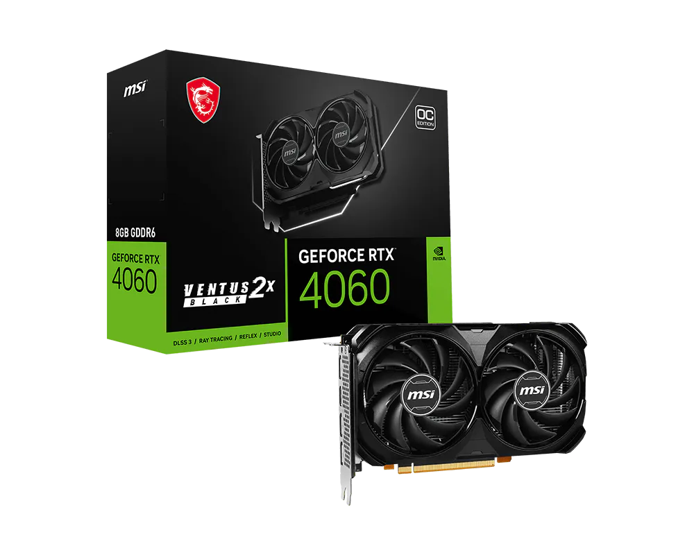 MSI GeForce RTX 4060 Ventus 2X 8 GB OC Graphics