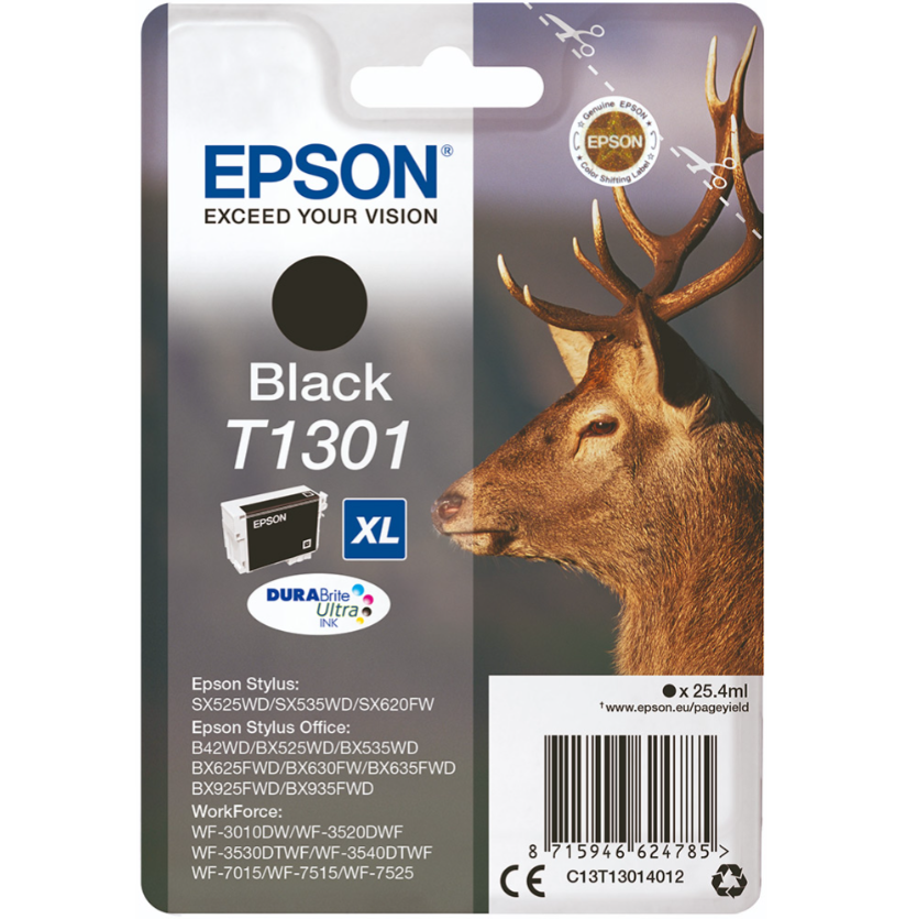 Epson Singlepack Black T1301 DURABrite Ultra Ink