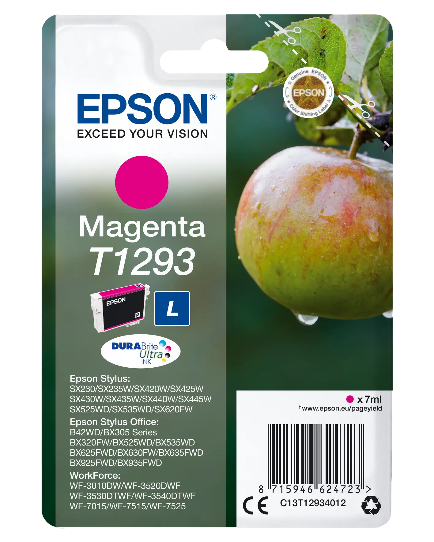 Epson Singlepack Magenta T1293 DURABrite Ultra Ink
